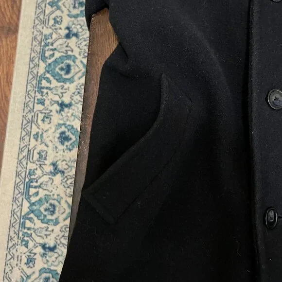 Lauren Ralph Lauren Navy Blue Double Breasted Wool Blend Pea Coat Large - Picture 5 of 9